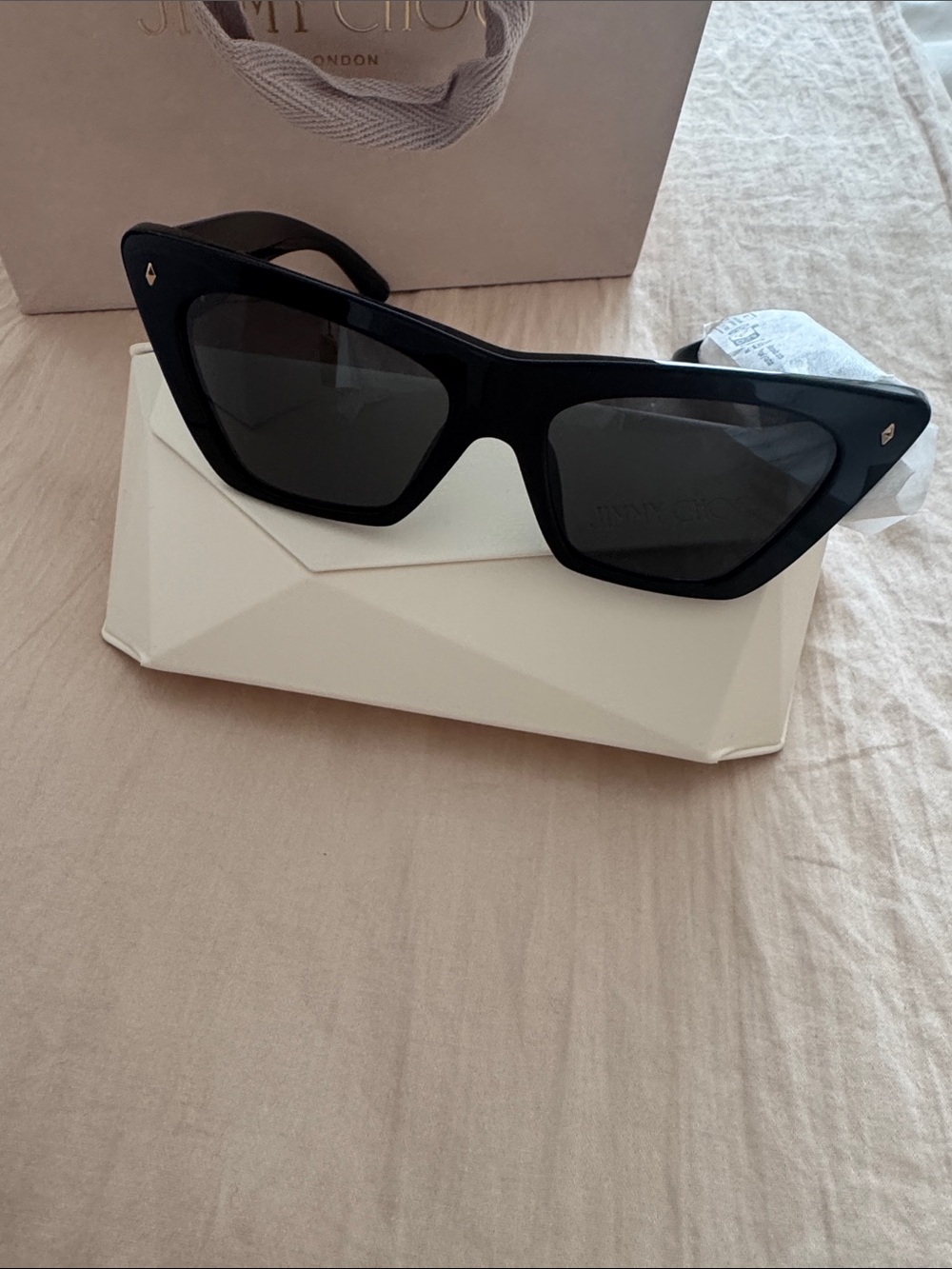 Jimmy Choo Black Angular Cat-Eye Sunglasses